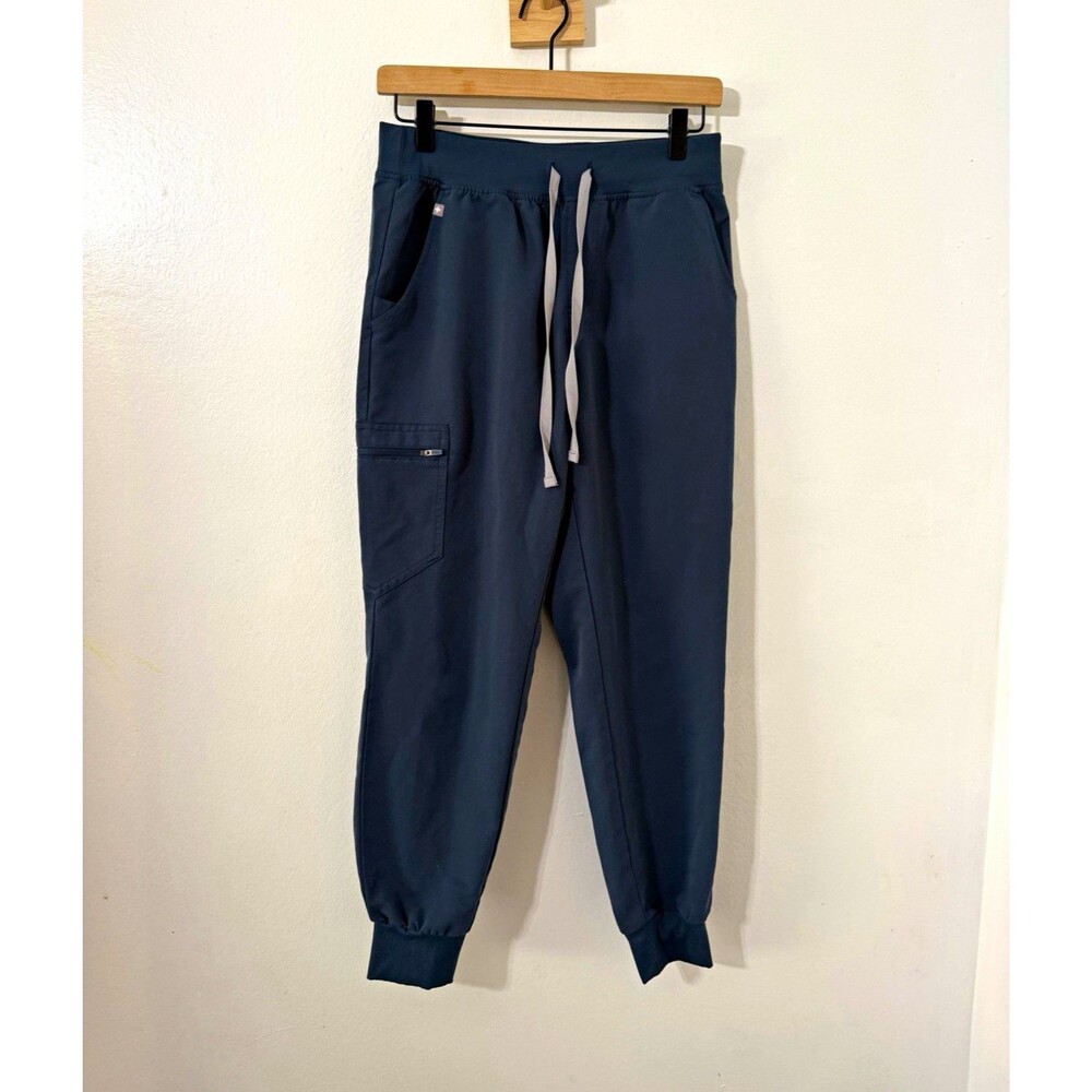 FIGS Technical Collection Zamora Jogger Scrub Pants Blue Sz S Elastic Pockets Sm